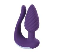 Spiral Anal Plug with Rotating Beads Dual Vibration Men Women Sex Toy