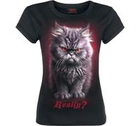 Spiral - Anger Management - Girls Boatneck Cap Sleeve T-Shirt - M Black