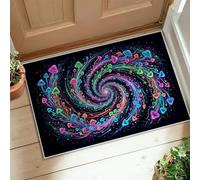 Spiral Area Rug, Modern Abstract Hearts Swirls None Neon Low Pile Doormat Rectangle Print Accents Rug Bathroom Entryway Bedside Laundry Room Decor 2' X 3'