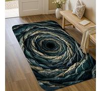 Spiral Area Rug, Modern Abstract Layers Rocks N/a Dark Gray Non-Slip Doormat Rectangle Throw Rug Non Shedding Laundry Room Bathroom Doorway Entryway Decor 3' X 5'
