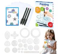 Spiral Art Gear Geometric Geometric Ruler, Artist Sovereign Set for Drawing,Set of 28x Art Painting Templates | IRREGULAR RIGHTS STACHING STACHING POCKETS