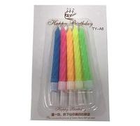 Spiral Birthday Candles Set, Twisted Cake Candles for Party Cake Decorations, Long Burning Bright Color Candles for Birthday Cake Decor Supplies (Multicolor, Single)