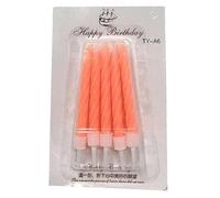 Spiral Birthday Candles Set, Twisted Cake Candles for Party Cake Decorations, Long Burning Bright Color Candles for Birthday Cake Decor Supplies (Orange, Single)