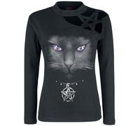 Spiral Black Cat Long-sleeve Shirt black S
