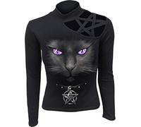 Spiral - Black Cat - Pentagram Shoulder Longsleeve Top - S