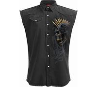 Spiral - Black Gold - Sleeveless Stone Washed Worker Black - M