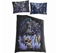 Spiral Bohemian BED LINEN SET, Single Cotton Duvet Cover & Pillowcase, Geometric Pattern, 3 Count, 100% Cotton, Witchcraft Theme