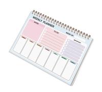 Spiral Bound Organizer Notebook, Tear Resistant PP Progress Tracker Section for Work Research Goals, Spiral Binding Organizer Pad