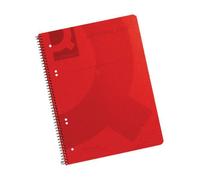 Spiral Bound Polypropylene Notebook 160 Pages A4 Red (Pack of 5)
