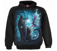 Spiral Boy's CAT & FAIRY - Kids Front Print Hoody Black | Size: XS Spiral Black XS