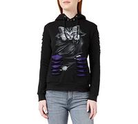 BRIGHT EYES - Large Hood Ripped Hoody Purple-Black Spiral Black L