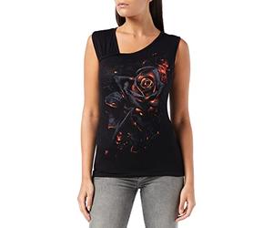Spiral - Burnt Rose - Gathered Shoulder Slant Vest Black