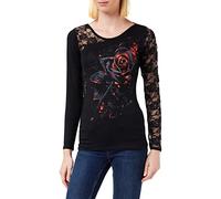 Spiral - Burnt Rose - Lace One Shoulder Top Black - M