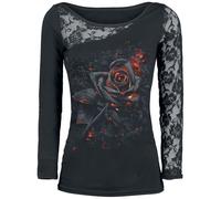 Spiral Burnt Rose Long-sleeve Shirt black 3XL