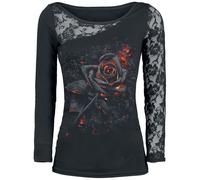 Spiral Burnt Rose Long-sleeved Top black XXL