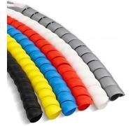 Spiral Cable,1.5 Meter Cable Casing Cable Sleeves Spiral Wrapping Bands Colorful Flame Retardant Winding Pipe 10mm 16mm 24mm Spiral Bands wraps cable(Red,25mm inside diameter)