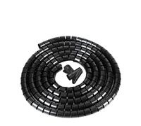 Spiral Cable Winding Tube, Spiral Cable Management Sleeve For Cables 2 Meter Multicolor 10-32mm Pack Of 2(Black,16mm inside diameter)