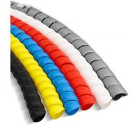 Spiral Cable Wrap 1 Meter Spiral Wrap Wire Organizer Cord Management Hose Cable Protector Flame Retardant Oil Pipe Protective Sleeve Tubing Cover (Color : Red, Size : 8mm inside diameter)