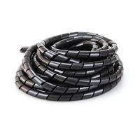 Spiral Cable Wrap, Spiral Wrap Sleeving Wire Winding Cable Tube Hose Tubing Cover Black White 4mm to 30mm(Black,16mm 5Meters)