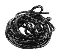 Spiral Cable Wrap Wire Protector Organizer Premium PE Material Flexible Bendable Cord Management Solution for Home Office TV Computer Black White 10mm 8m (Black)