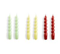 Spiral Candles - Set of 6 Yellow green one size
