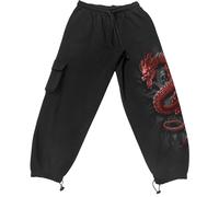 Spiral Oriental Dragon - Casual Cargo Joggers Tracksuit Trousers black XL