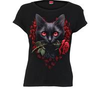 Spiral - CAT'S LOVE Female Black Short Sleeve Tops Large - New short - V778z