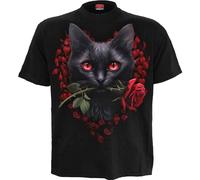 Spiral - Cat's Love - Front Print T-Shirt Black - XXL