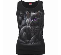 Spiral - CATTITUDE (Female Black Sleeveless Tops) Small