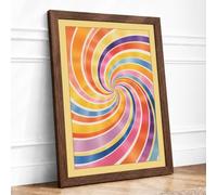 Spiral Chromatic Dance Geometric Framed Wall Art Print A3 (42×29.7cm)