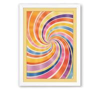 Spiral Chromatic Dance Geometric Framed Wall Art Print A3 (42×29.7cm) White, Wall Decor for Living Room, Bedroom, Office & Home, Ready to Hang, Art Gift