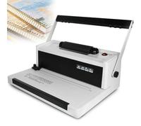 Spiral Coil Punching Binding Machine for B5, A4, A5, Electric Coil Inserter, 4:1 Pitch, 46 Holes, 20 Sheet Capacity, 2.5/4.5/6.5mm Adjustable Side Margins, Office Use