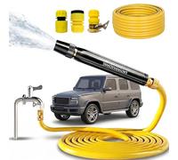 Spiral Compression High Pressure Washer Gun with 18m Range, Heavy Duty Adjustable Twist Hose Nozzle Jet Sweeper Nozzle for Car & Garden, 360° Twist Adjustable Spray (10m Water Pipe)