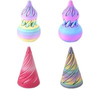 Spiral Cone Fidget Toy, 3D Printed Fidget Toy Set of Four, Includes Two Cone Shapes and Two Gourd Shapes, Ideal for Stress Relief and Focus Enhancement, Unique Desk Decor for Office or Home Use