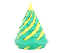 Spiral Cone Toy | 3D Printed Pyramid Passthrough Sculpture for Entertainment & Decoration | Fun Pass Through Toy with Illusion Effect | Compact PLA Art (Yellow and Green)