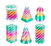 Spiral Cone - Visual Illusion Desktop Object, 6-Piece Set - Penetrable Geometry, 3d-Printed Motion with Nested Helix Design, Pla Polymer Composite Structure - for Office Desks & Focus