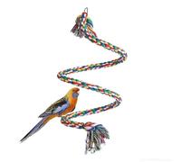 Spiral Cotton Rope Bird Toy with Bell Parrot Climbing Swing Chewing Bar for Cage Play Activity(100cm)