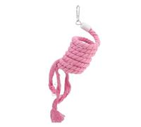 Spiral Cotton Rope Chewing Bar with Bell Parrot Swing Climbing Toy for Birds Play Activity(Pink 1Meter)