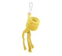 Spiral Cotton Rope Chewing Bar with Bell Parrot Swing Climbing Toy for Birds Play Activity(Yellow 1Meter)