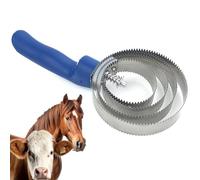 Spiral Curry Comb Spring Bar Horse Itching Brush Horse Curry Comb Metal H4 Rings Comb Stainless Steel Suitable for Horses, Sheep and Cows