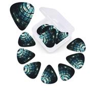 Spiral Curve Glass Window Guitar Picks 12 Pack 3 Different Thickness Celluloid Guitar Plectrums with Guitar Pick Storage Box Personalized Guitar Pick for Acoustic Guitar Picks