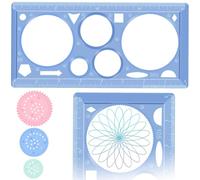 Spiral Curve Ruler, Spiral Art Gear Geometric Ruler, Plastic Multifunctional Mathematics Drawing Rulers for School Home Measuring(Blue)