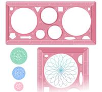 Spiral Curve Ruler, Spiral Art Gear Geometric Ruler, Plastic Multifunctional Mathematics Drawing Rulers for School Home Measuring(Pink)