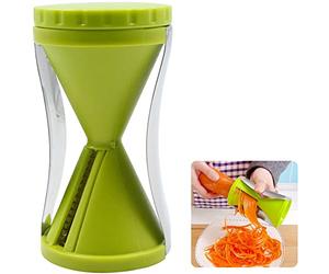 Spiral Cutter Hand Vegetable Slicer Vegetable Spaghetti Vegetable Cutter - Stainless Steel Peeler for Vegetable Noodles, Carrot, Cucumber, Potato, Pumpkin, Courgette, Asparagus Peeler, Green, 1 Piece