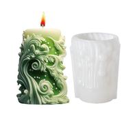 Spiral Cylinder Candle Mold - Pillar Resin Casting, 3D Carved Silicone Scented Tool, Irregular Geometric Twisted Sculpture, Clay Jewelry Making