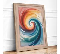 Spiral Dance Framed Wall Art Print A1 Oak