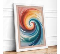 Spiral Dance Framed Wall Art Print A3 White