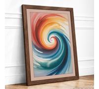 Spiral Dance Framed Wall Art Print A4 Walnut