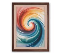 Spiral Dance Modern Framed Wall Art Print A3 (42×29.7cm) Walnut, Wall Decor for Living Room, Bedroom, Office & Home, Ready to Hang, Art Gift