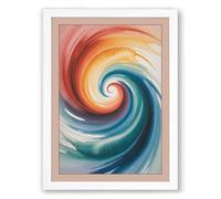 Spiral Dance Modern Framed Wall Art Print A4 (29.7×21cm) White, Wall Decor for Living Room, Bedroom, Office & Home, Ready to Hang, Art Gift
